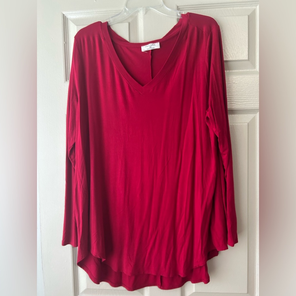 Zenana Outfitters Scarlet V-Neck Blouse